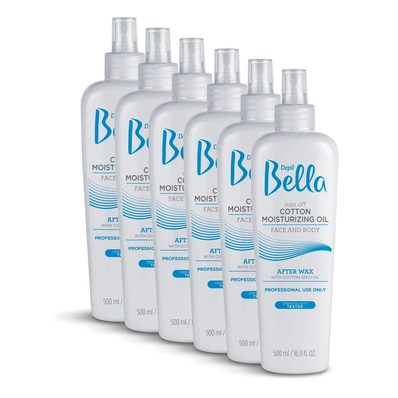 Depil Bella Post Waxing Body Oil Moisturizing Remover with Cotton Seed Oil 500 ml (6 Units )