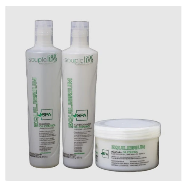 SPA Equilibrium Oil Control Freshness Hydration Oily Hair Treatment Kit 3x300 - Souple Liss