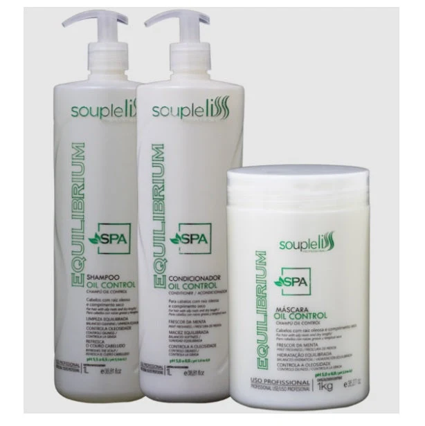 SPA Equilibrium Oil Control Freshness Hydration Oily Hair Treatment Kit 3x1 - Souple Liss