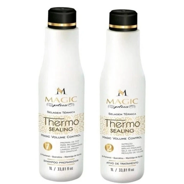 Thermo Sealing Volume Control Progressive Brush Hair Straightening Kit 2x1L - Magic Plus