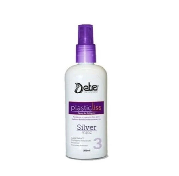 Plastic Liss Silver Collagen Spray Thermo Activated Hair Repair Treatment 200ml - Detra Hair