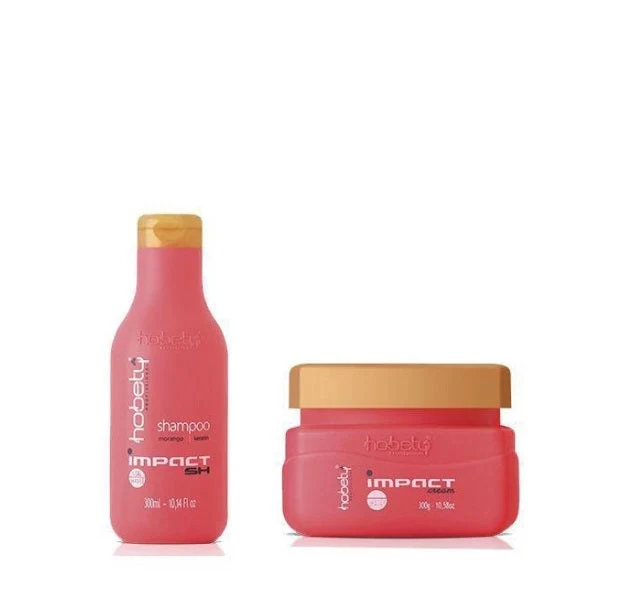 Strawberry Impact Hair Hydration Shine Silkiness Restore Treatment Kit 2x300 - Hobety