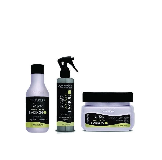 Carbon Replacement Argan Arginine Vitamin E Hair Home Care Treatment Kit 3 Itens - Hobety