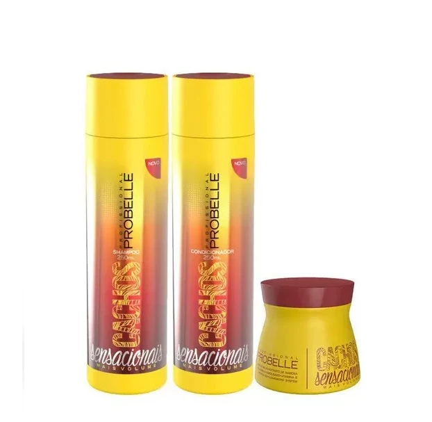 Cachos Sensacionais Curly Hair Curls Maintenance Treatment Kit 3x250 - Probelle