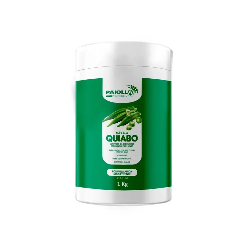 Quiabo Okra Moisturizing Hair Oiliness Control Shine Treatment Mask 1Kg - Paiolla