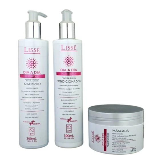 Daily Nourishing Home Care Hair Keratin Panthenol Treatment Kit 3 Itens - Lissé