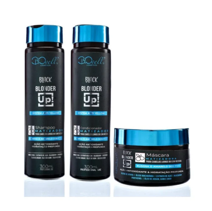 Blonder Up Black Blond Hair Color Maintenance Tinting Kit 3 Itens - BioWell
