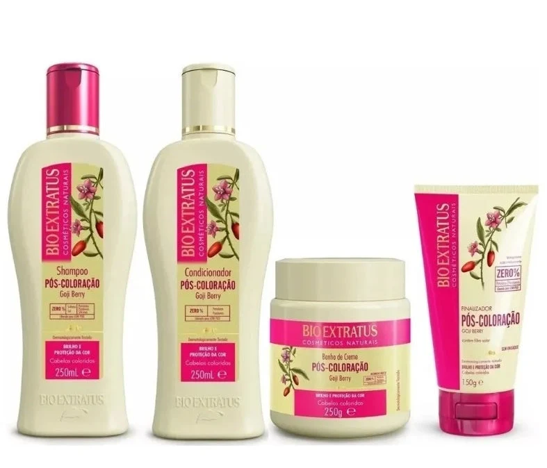 Post Coloring Colored Hair Shine Tones Booster Treatment Kit 4 Itens - Bio Extratus