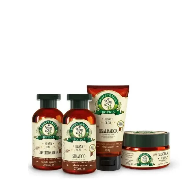 Botica Henna Hair Color Shine Maintenance Treatment Kit 4 Itens - Bio Extratus