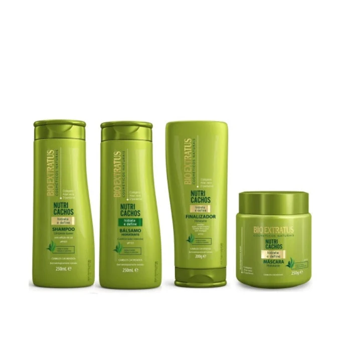 Nutri Cachos Curly Hair Curls Maintenance Treatment Kit 4 Itens - Bio Extratus