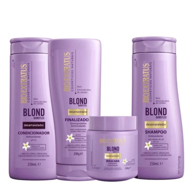 Blond Hair Color Maintenance De-Yellowing Treatment Kit 4 Itens - Bio Extratus