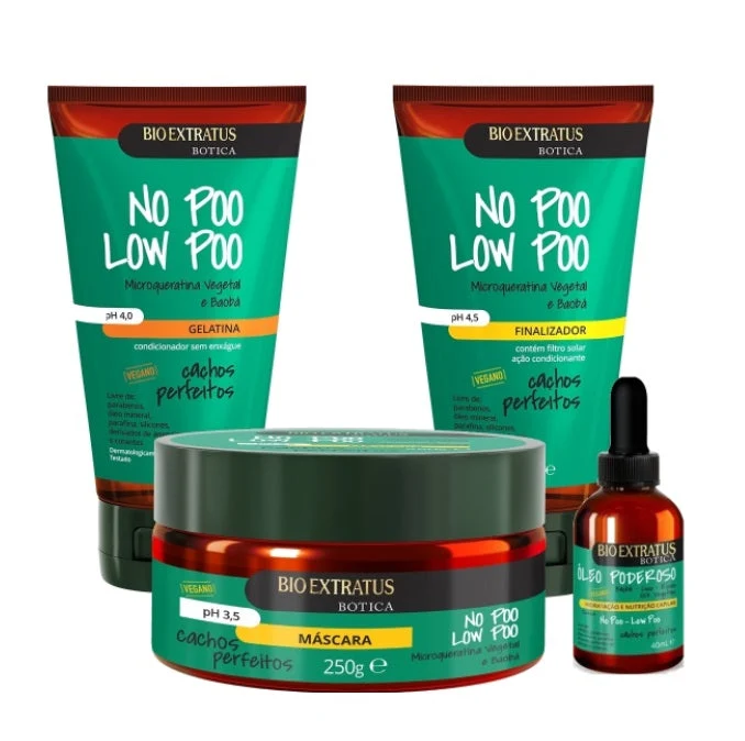 Botica Cachos Curls Curly Hair Softness Natural Treatment Kit 4 Itens - Bio Extratus