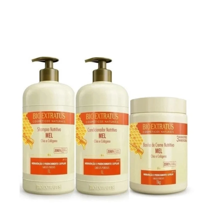 Honey Mel Chia Collagen Hair Hydration Repair Treatment Kit 3x1 - Bio Extratus