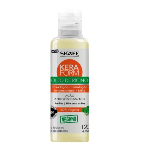 Keraform Rícino Castor Vegetable Oil Vegan Anti Frizz Hair Treatment 120ml - Skafe