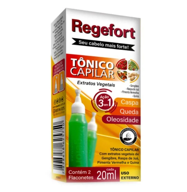 3 in 1 Tonic Regefort Anti Hair Dandruff Oiliness Control Treatment 2x20ml - Skafe