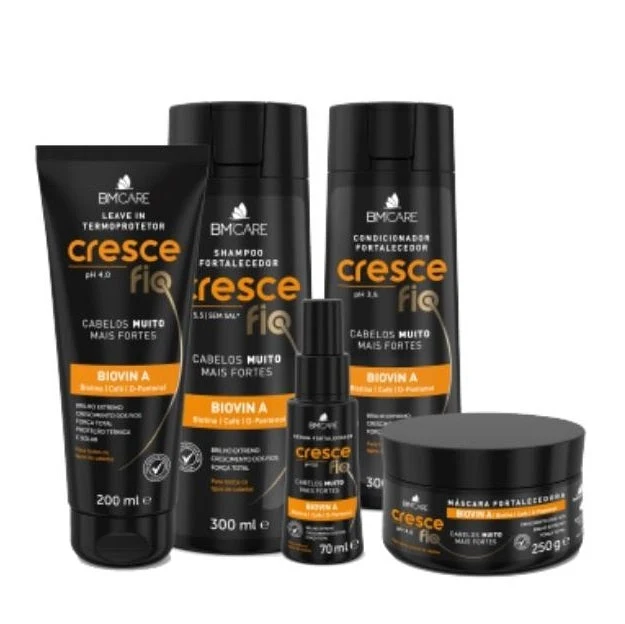 Cresce Fio Hair Growth Treatment Home Care Maintenance Kit 5 Itens - Barrominas