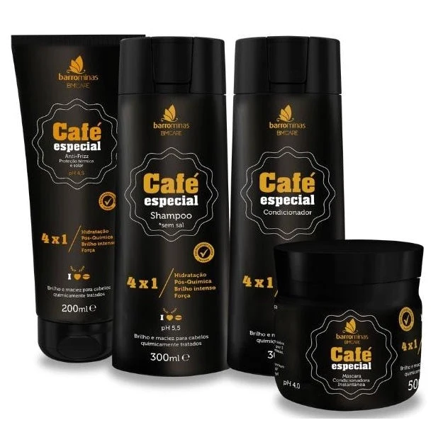 Coffee Special Home Care Hair Maintenance Treatment Kit 4 Itens - Barrominas