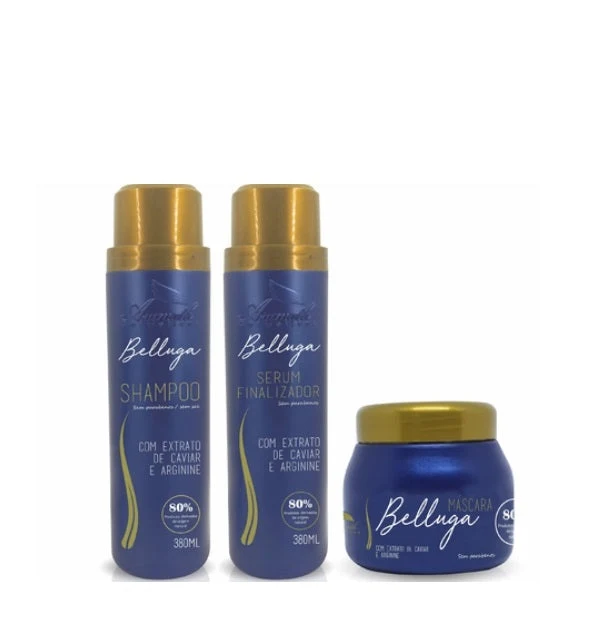 Belluga Strength Revitalization Moisturizing Hair Treatment Kit 3 Itens - Aramath