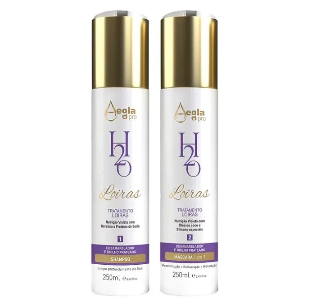 H2o Blond Home Care Violet Nourishing Hair Treatment Kit 2x250ml - Aegla Pro