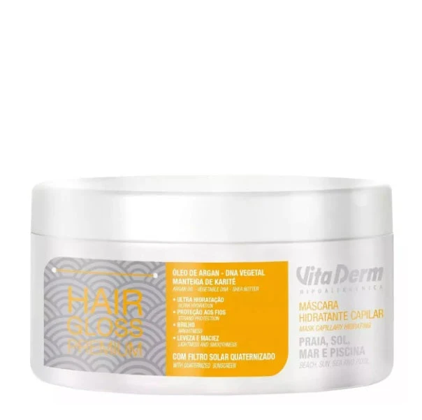 Hair Gloss UV Protection Moisturizing Instant Treatment Mask 250g - Vita Derm
