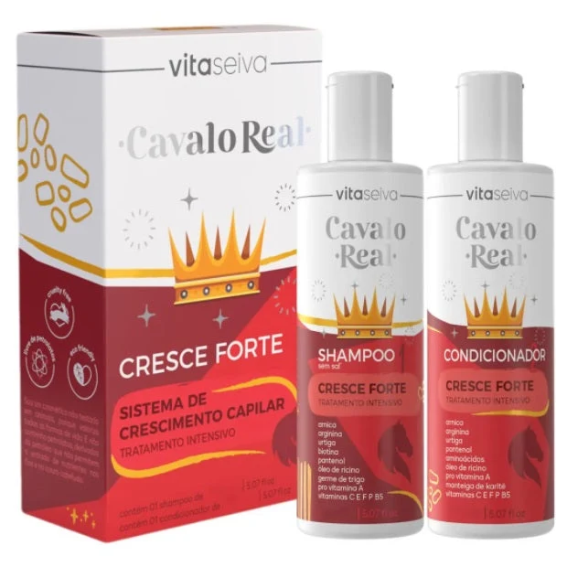 Cavalo Real Hair Growth 10 Benefits Home Care Treatment Kit 2x140ml - Vita Seiva