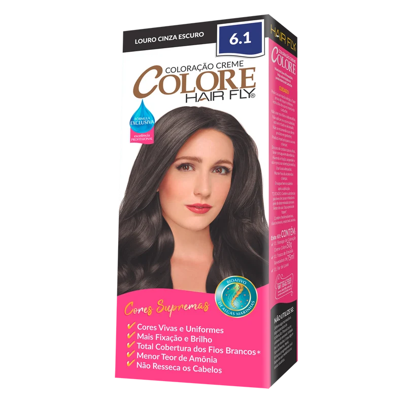 Hair Fly Coloring Cream Colors 6.1 - Dark Gray Blonde 125g