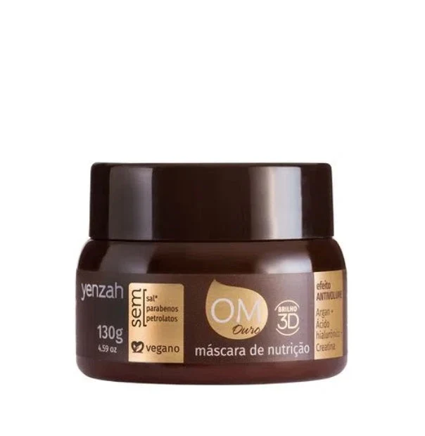 OM Gold Hyaluronic Acid Creatine Argan Hair Nourishing Mask 130g - Yenzah