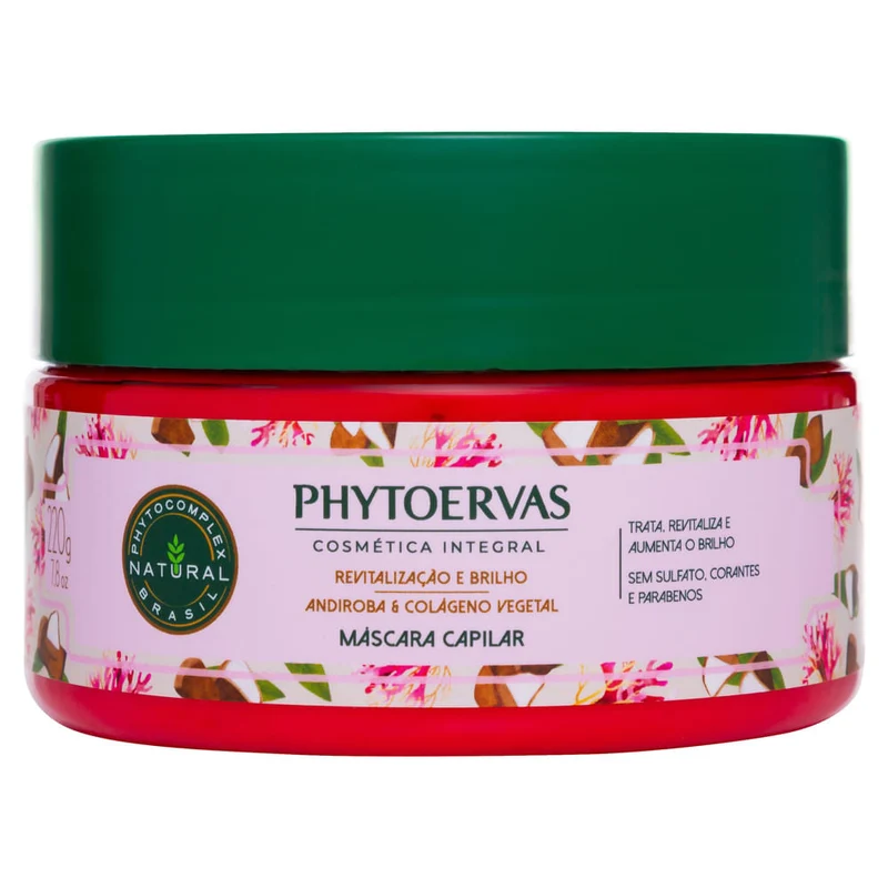 Phytoervas Mask for Hair Revitalization and Glow Andiroba and Collagen Vegetable 220g