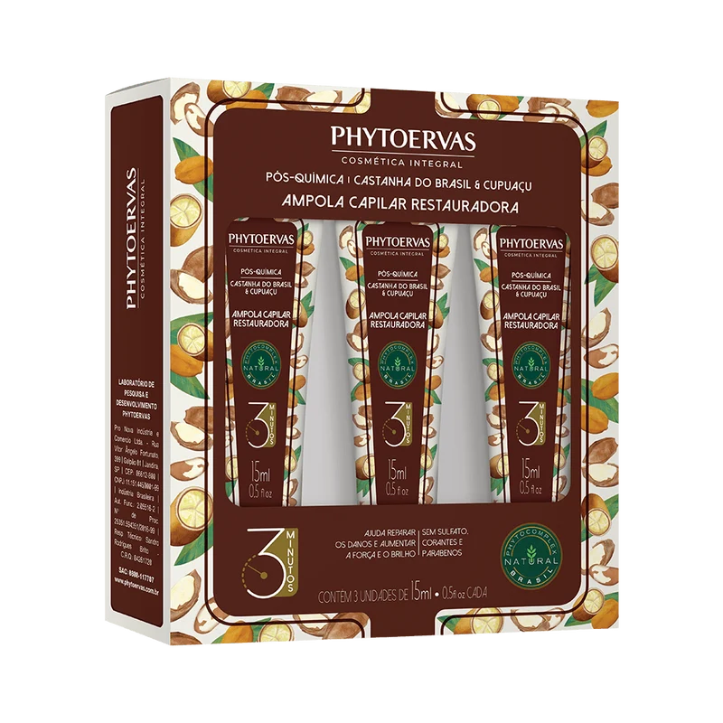 Phytoervas Light Bulb Post Chemical Chemistry of Brazil and Cupuaçu 3/15ml - Light Bulb Post Chemical Ojon Oil 3 / 15ml