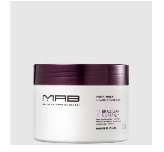 Brazilian Curls Curly Wavy Hair Silkiness Hydration Treatment Mask 300g - MAB