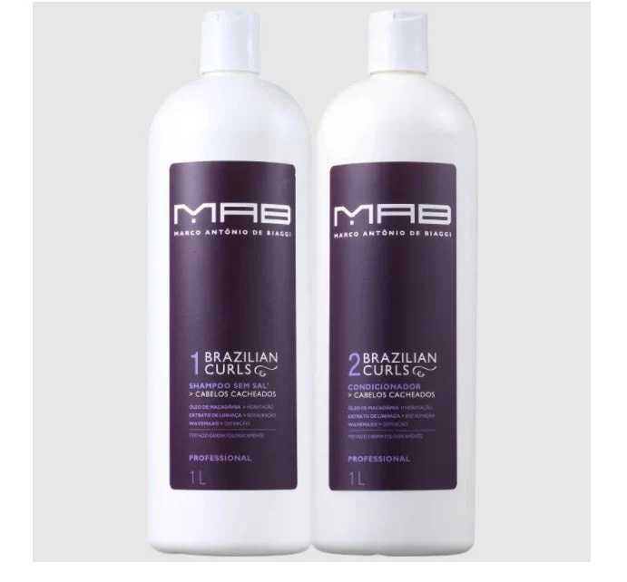 Brazilian Curls Frizz Control Daily Curly Wavy Hair Treatment Kit 2x1L - MAB