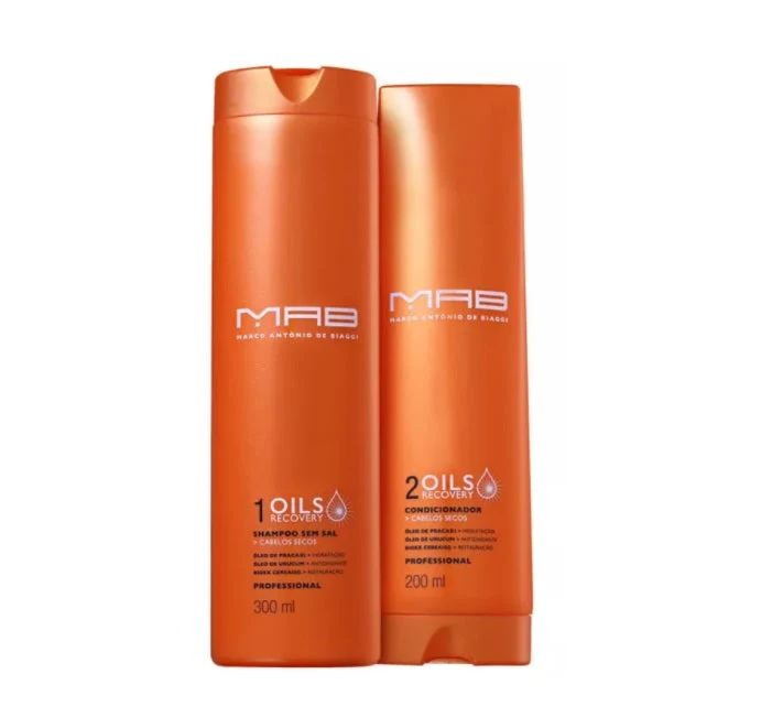 Oils Recovery Dry Hair Nourishing Softness Shine Daily Treatment Kit 2 Itens - MAB