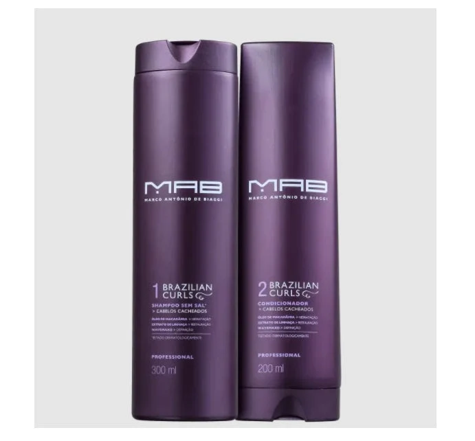 Brazilian Curls Frizz Control Daily Curly Wavy Hair Treatment Kit 2 Itens - MAB