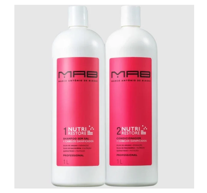 Nutri Restore Nourishing Post Chemistry Damaged Hair Treatment Kit 2x1L - MAB