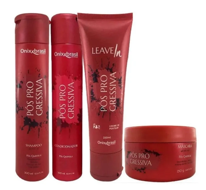 Post Progressive Keratin Collagen Almond Oils Hair Treatment Kit 4 Itens - Onixx
