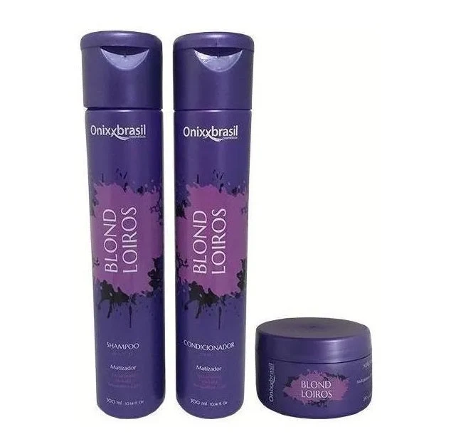 Blond Loiros Color Tinting Conditioning Hydration Maintenance Kit 4 Itens - Onixx