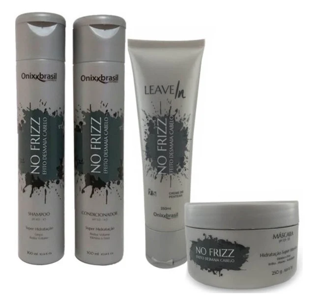 No Frizz Hair Faints Effect Moisurizing Nourishing Treatment Kit 4 Itens - Onixx