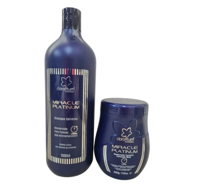 Miracle Platinum Hair Color Maintenance Restore Treatment Kit 2 Itens - Clorofitum