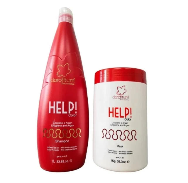 Help Color Maintenance Argan Oil Lycopene Hair Treatment Kit 2x1 - Clorofitum
