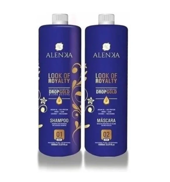 Look of Royalty Smoothing Straightning Drop Gold Treatment Kit 2x1L - Alenka