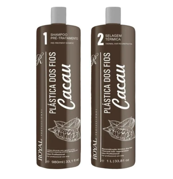 Hair Plastic Cocoa Hair Straightening Thermal Sealing Kit 2 Itens - Royal Professional