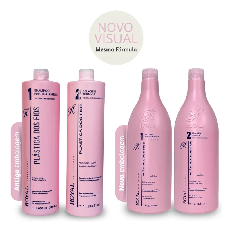 Hair Plastic Thermal Sealing Straightening Smoothing Kit 2 Itens - Royal Professional