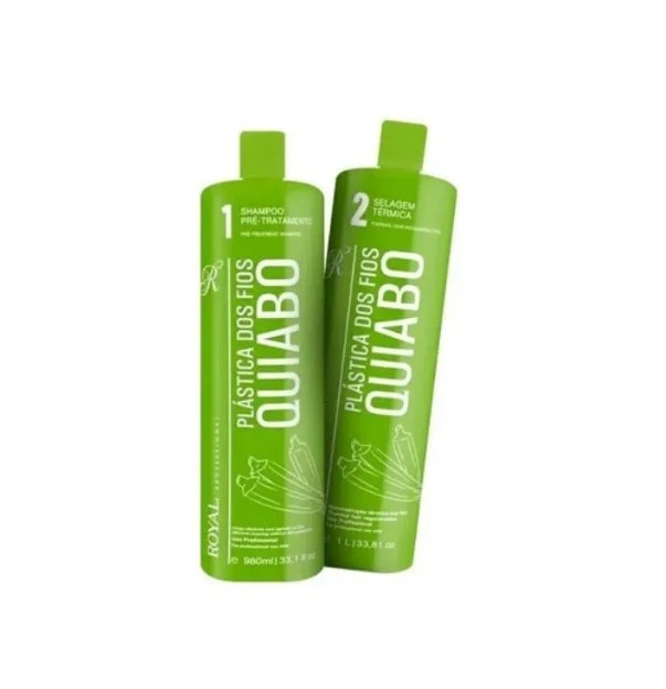 Quiabo Okra Hair Plastic Straightening Thermal Sealing Kit 2 Itens - Royal Professional