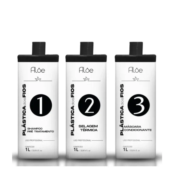 Hair Plastic Strands Treatment Straightening Thermal Sealing Kit 3x1L - Aloe