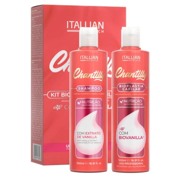 Bioplasty Nourishing Chantilly Vanilla Progressive Kit 2x500ml - Itallian Hair Tech