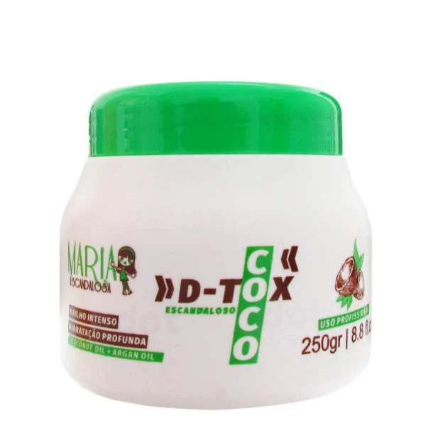 Brazilian D-tox Coconut Argan Oil Anti Frizz Hair Cream 250g - Maria Escndalosa