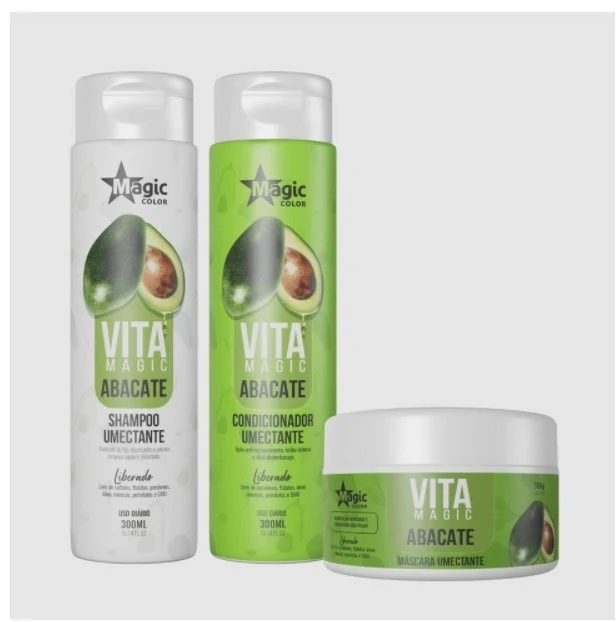 Vita Magic Abacate Avocado Moisturizing Humectant Hair Kit 3 Itens - Magic Color