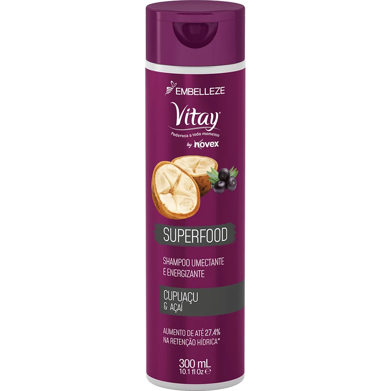 Vitay Shampoo Umectant And Energizing Superfood Cupuaçu And Acai 300ml