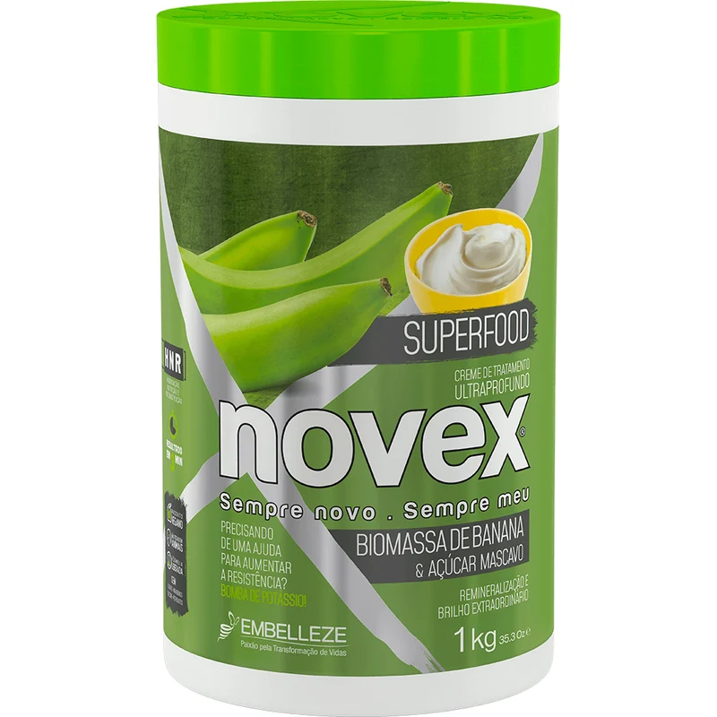 Novex Treatment Cream Superfood Remineralizer Banana Biomass And Masican Sugar Kg 1kg
