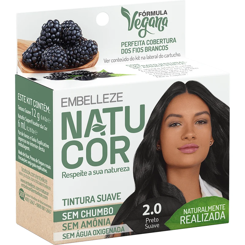 Natucor Hair Dye Naturally Made Soft Black Blackberry Kit